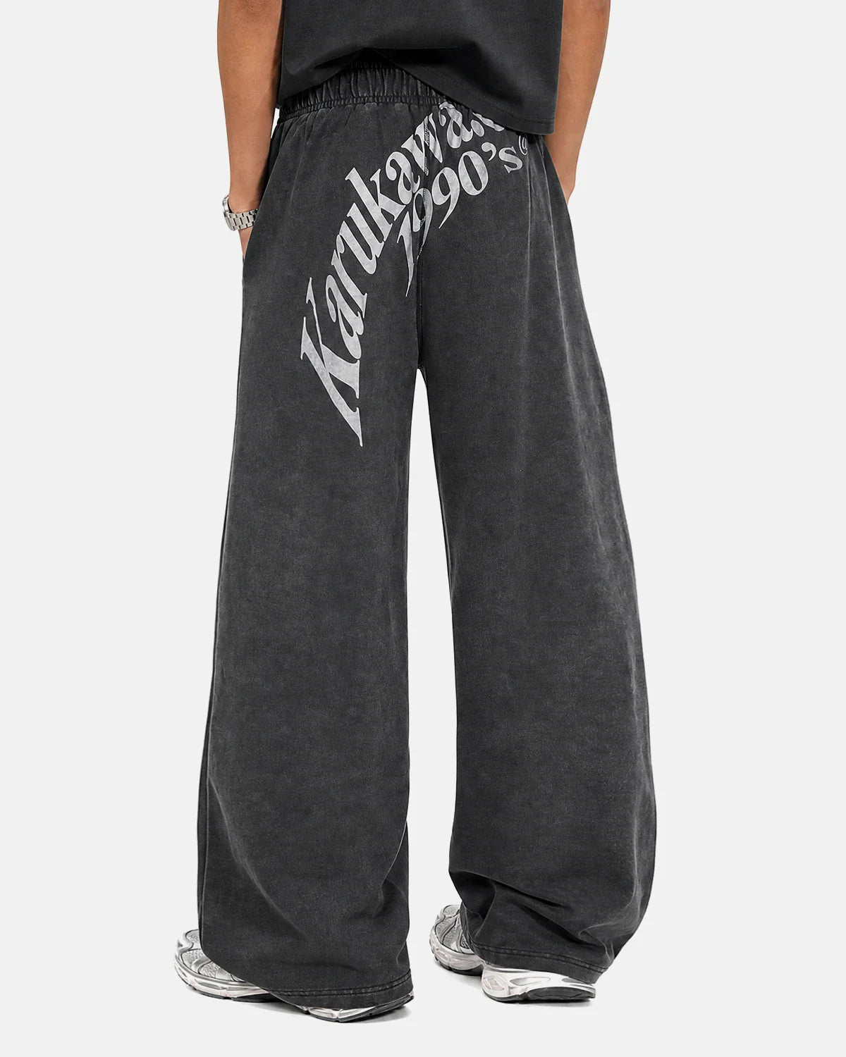 Washed Graphic Wide-Leg Sweatpants | Inflation Streetwear