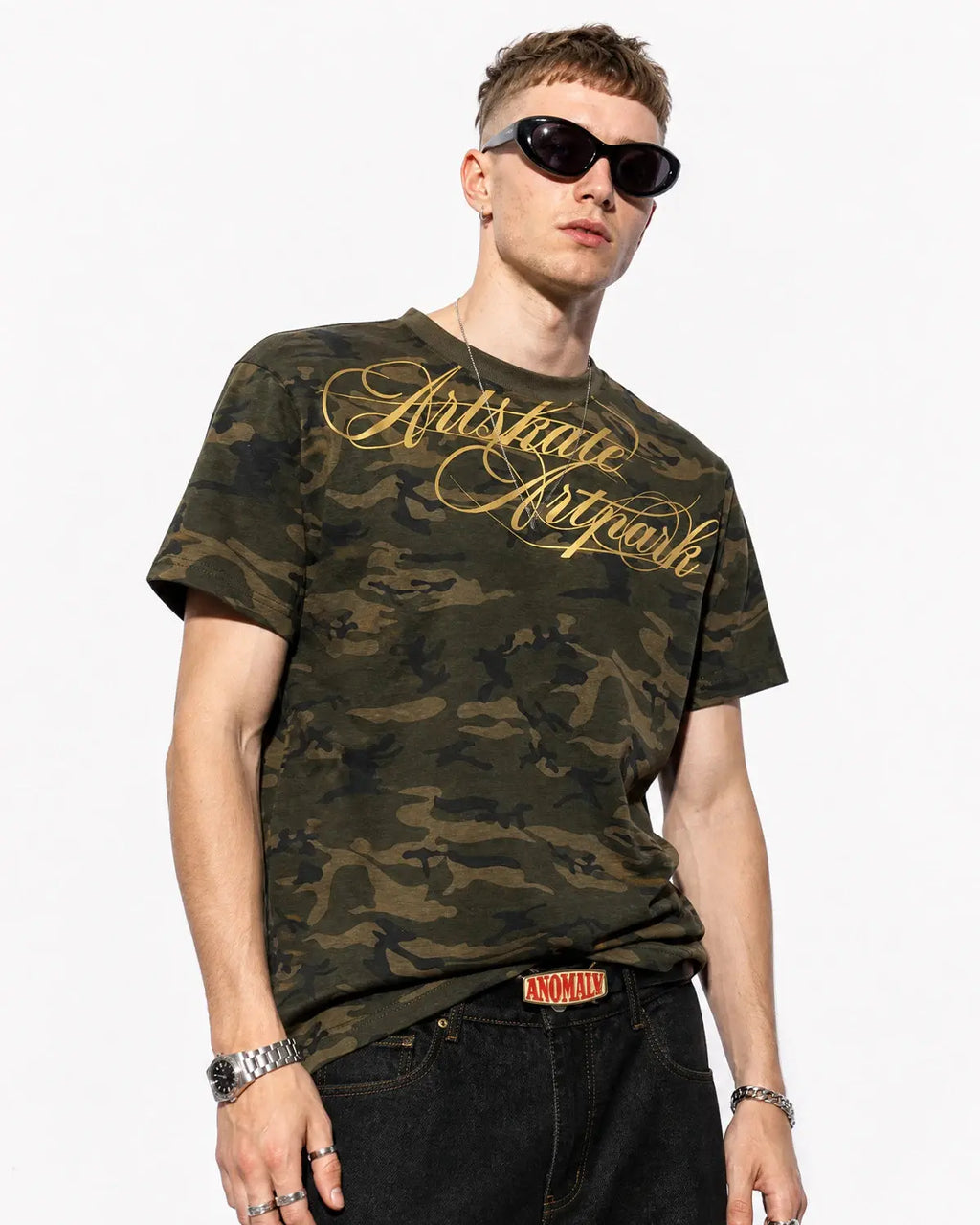 Camo Script Boxy T-Shirt | Inflation Streetwear