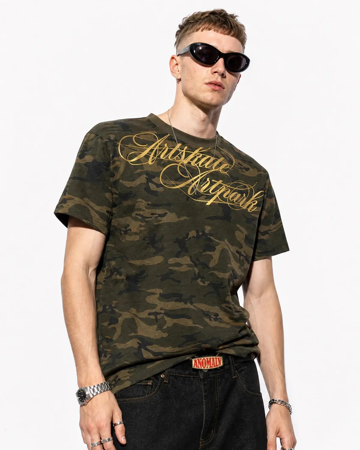 Camo Script Boxy T-Shirt | Inflation Streetwear