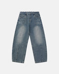 Deconstructed Washed Barrel Jeans | Inflation Streetwear