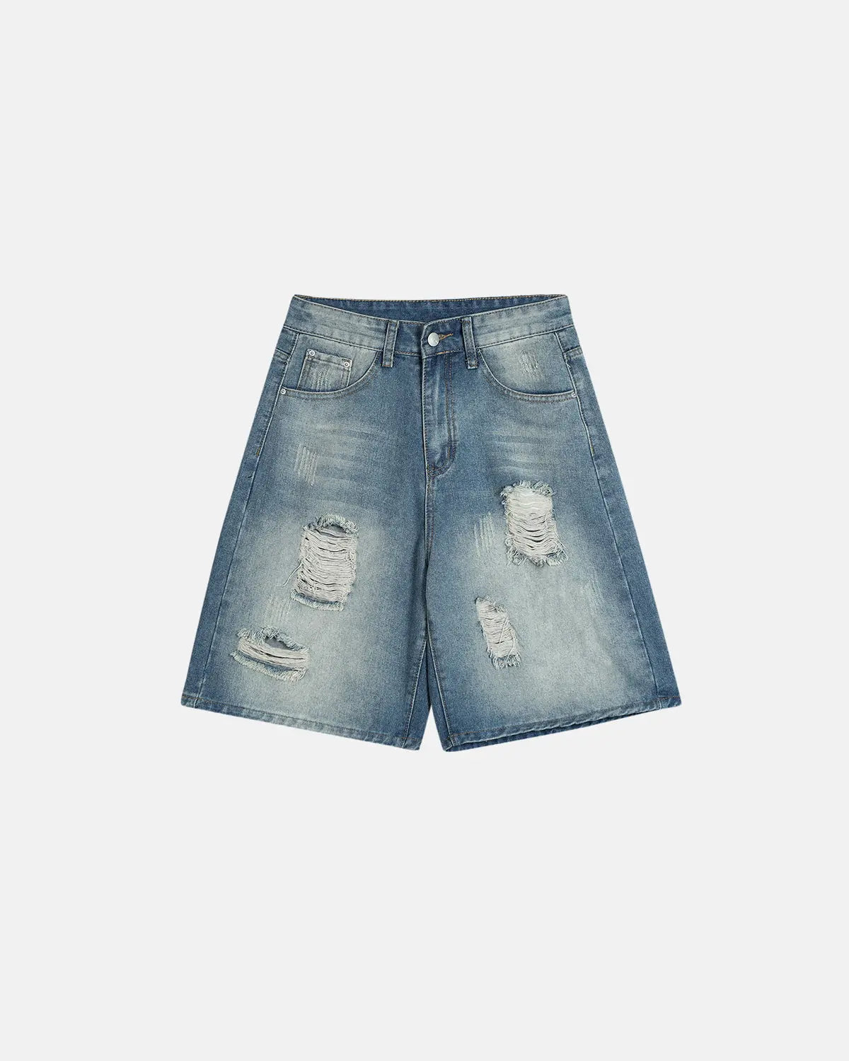 Distressed Washed Knee-Length Jorts | Inflation Streetwear