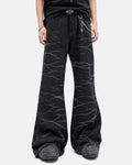 Black Whisker Wash Bootcut Jeans | Inflation Streetwear