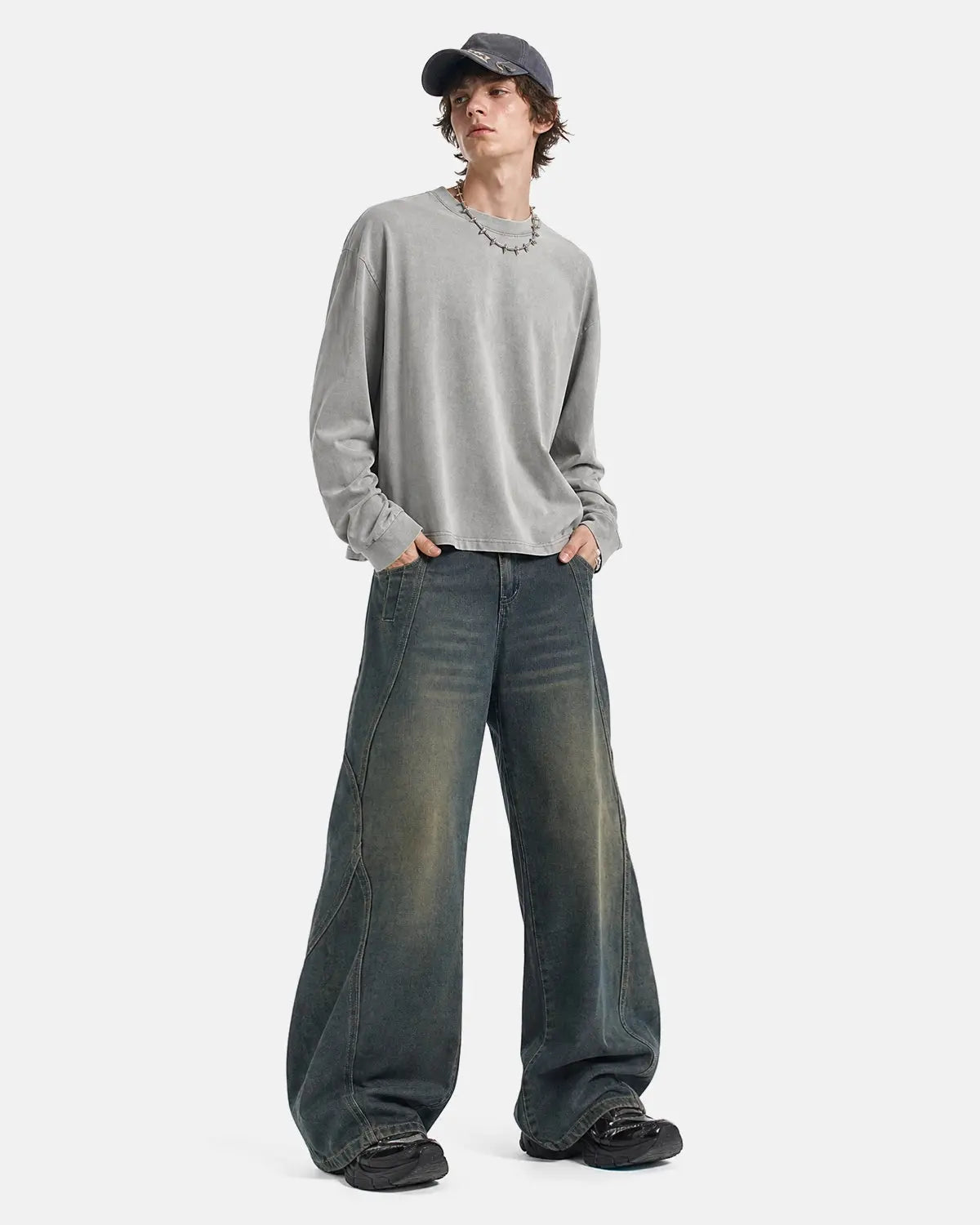 Deconstructed Straight-Leg Jeans | Inflation Streetwear
