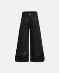 Black Graphic Wide Leg Pants | Inflation Streetwear