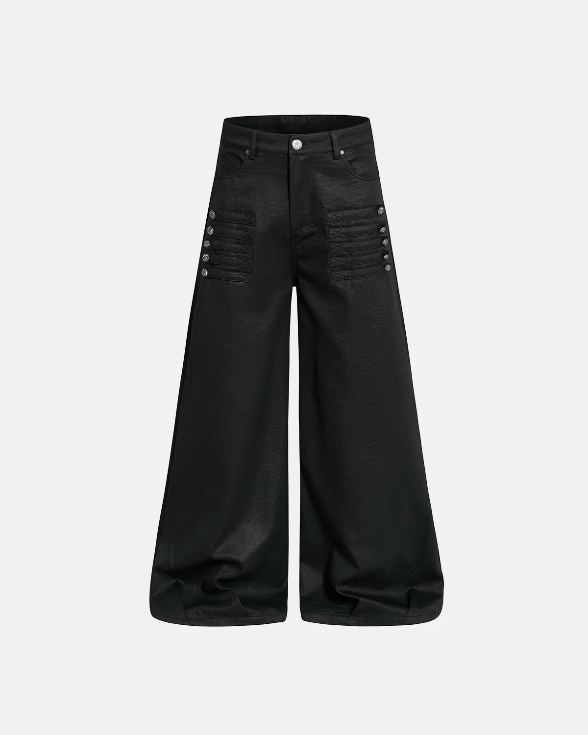 Black Graphic Wide Leg Pants | Inflation Streetwear
