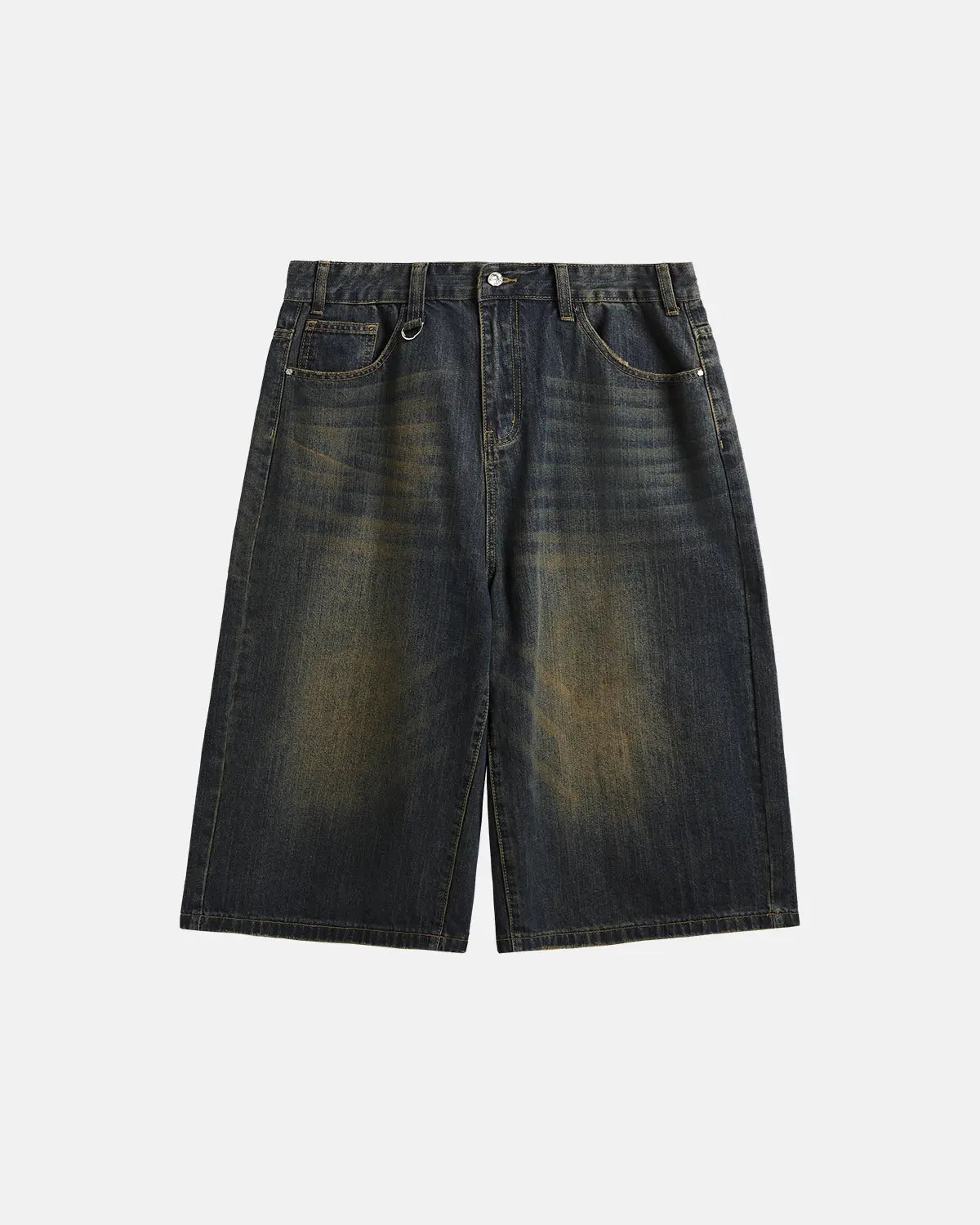 Acid Washed Longline Baggy Denim Jorts | Inflation Streetwear