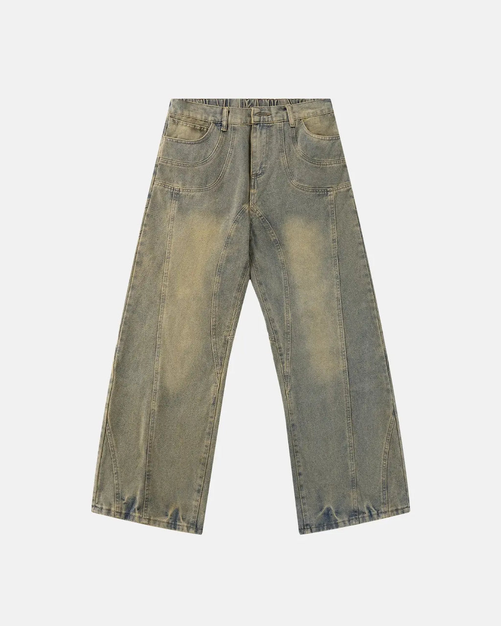 Curved Panel Straight-Leg Jeans | Inflation Streetwear