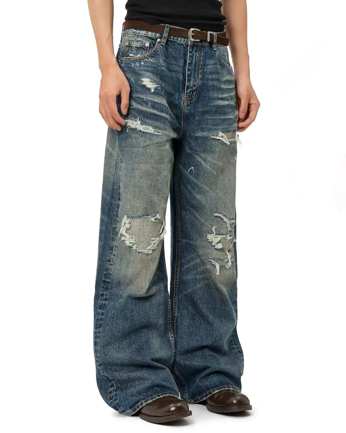 Vintage Distressed Baggy Jeans | Inflation Streetwear