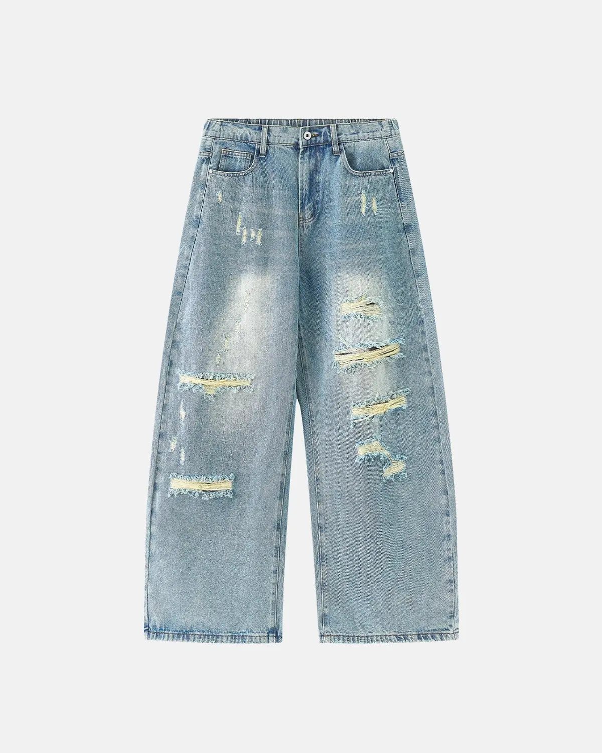 Vintage Wash Distressed Baggy Jeans | Inflation Streetwear