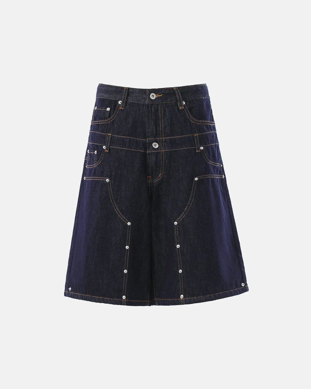 Double Waist Rivet Baggy Jorts | Inflation Streetwear