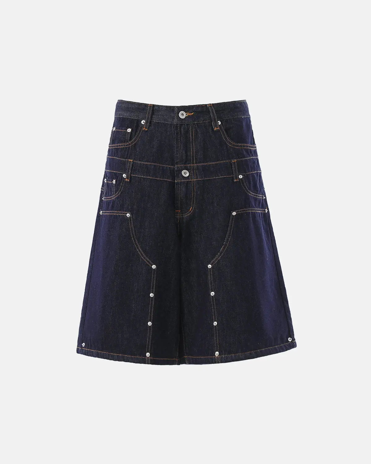 Double Waist Rivet Baggy Jorts | Inflation Streetwear