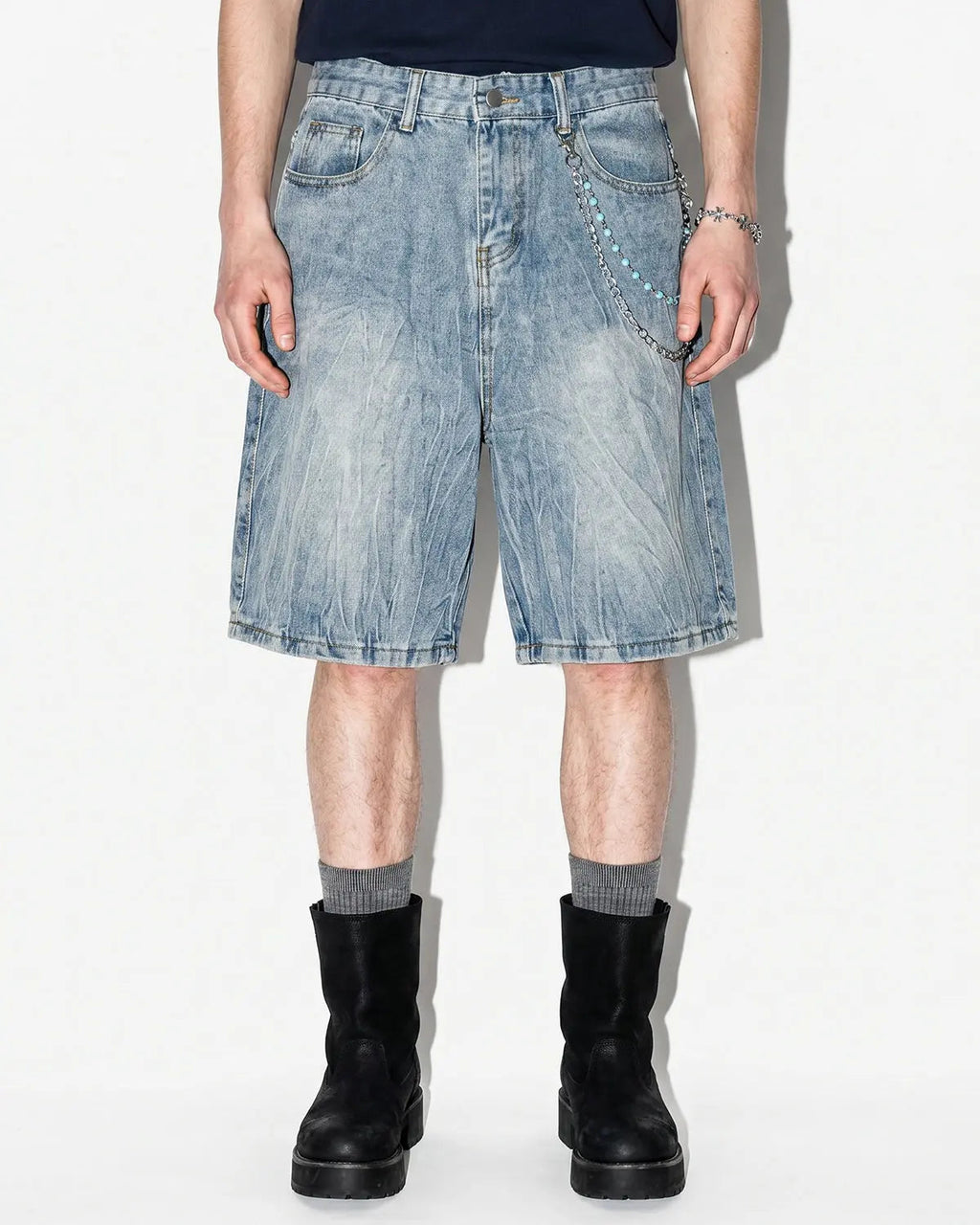 Textured Washed Longline Jorts | Inflation Streetwear