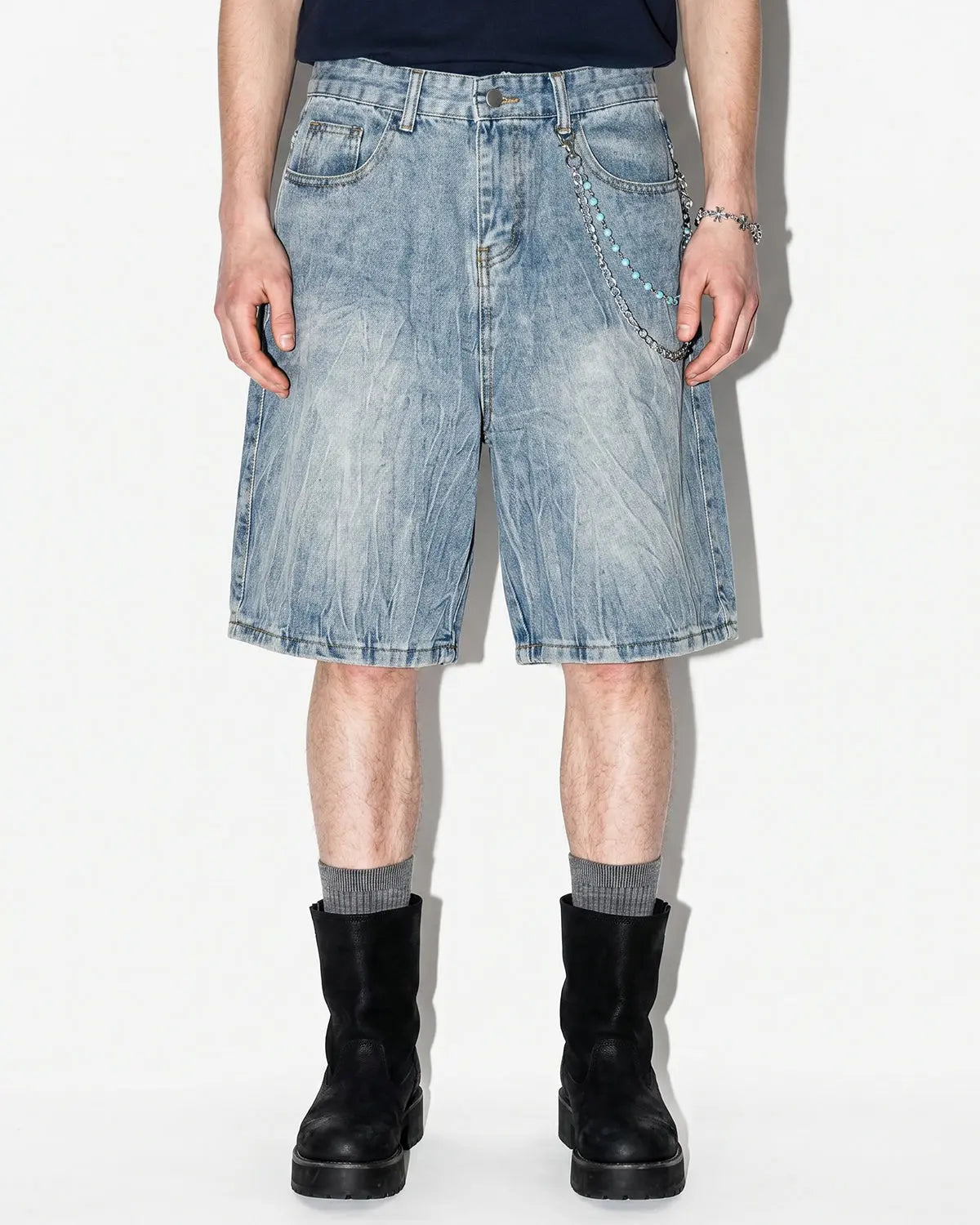 Textured Washed Longline Jorts | Inflation Streetwear
