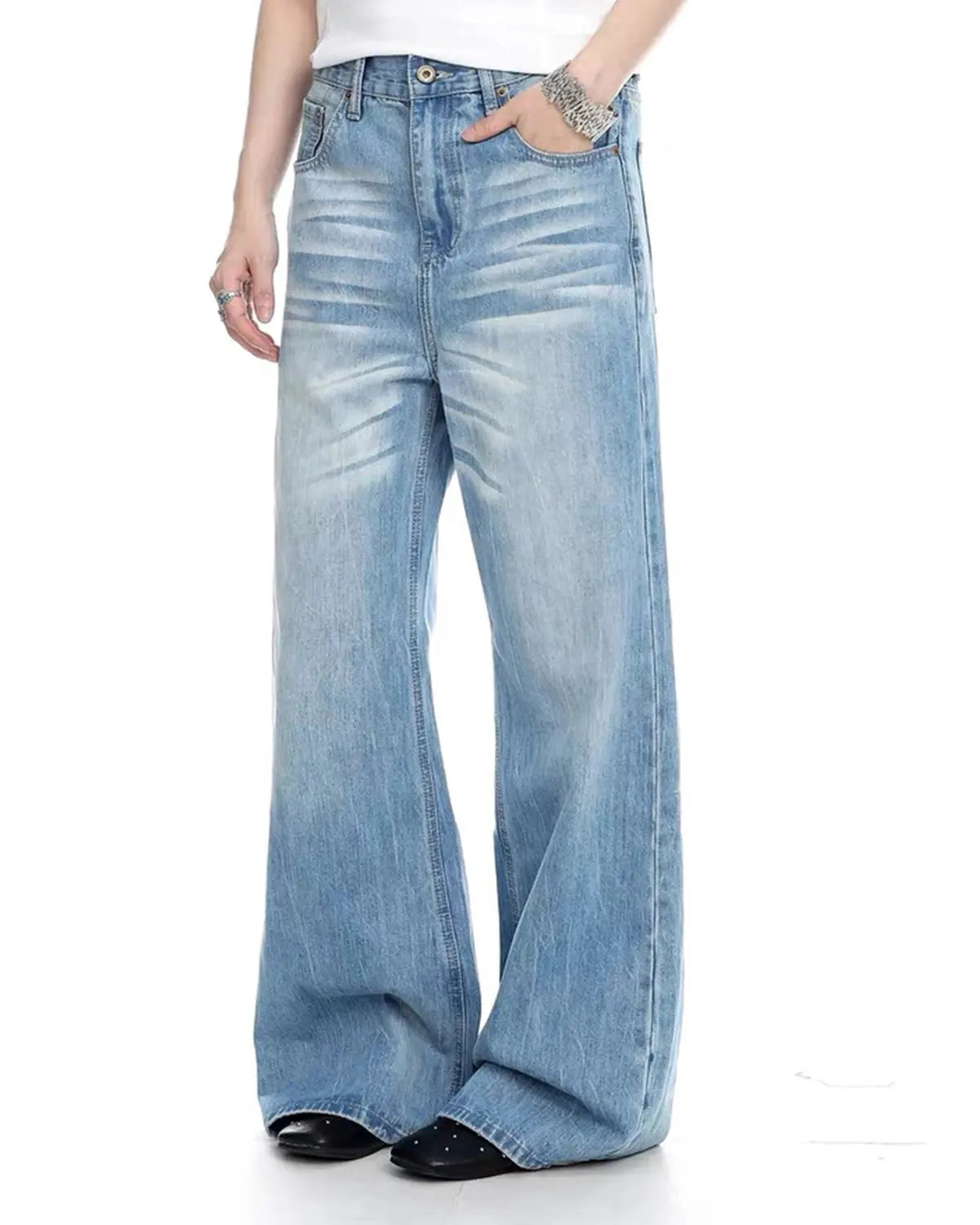 Vintage Whiskered Bootcut Jeans | Inflation Streetwear