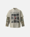 Camo Sleeve Layered Graphic T-Shirt | Inflation Streetwear