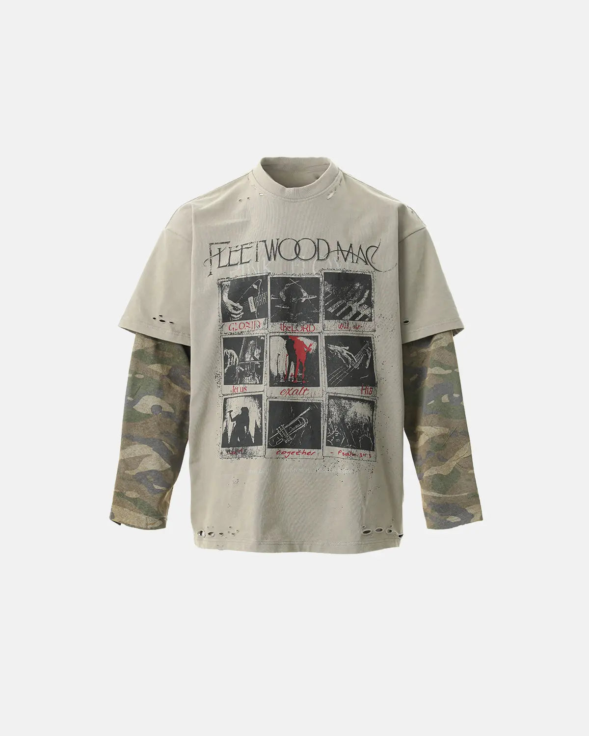 Camo Sleeve Layered Graphic T-Shirt | Inflation Streetwear