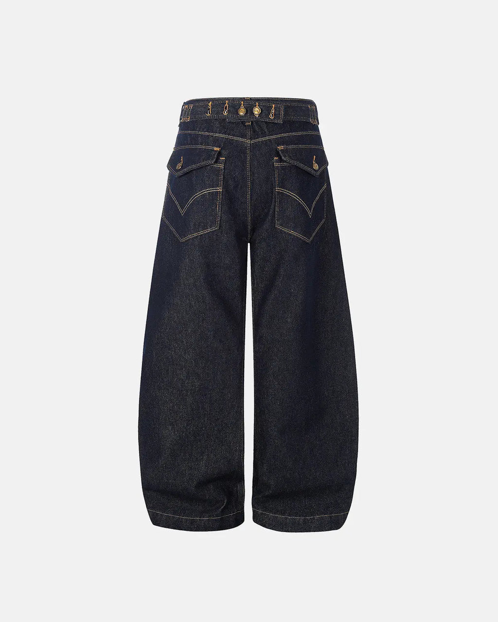 Raw Wash Barrel Jeans with Cinch Back | Inflation Streetwear