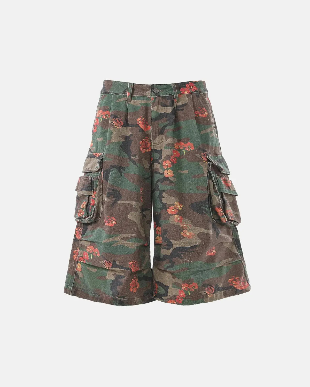 Floral Camo Cargo Longline Shorts | Inflation Streetwear