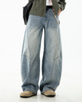 Curved Seam Deconstructed Barrel Jeans | Inflation Streetwear