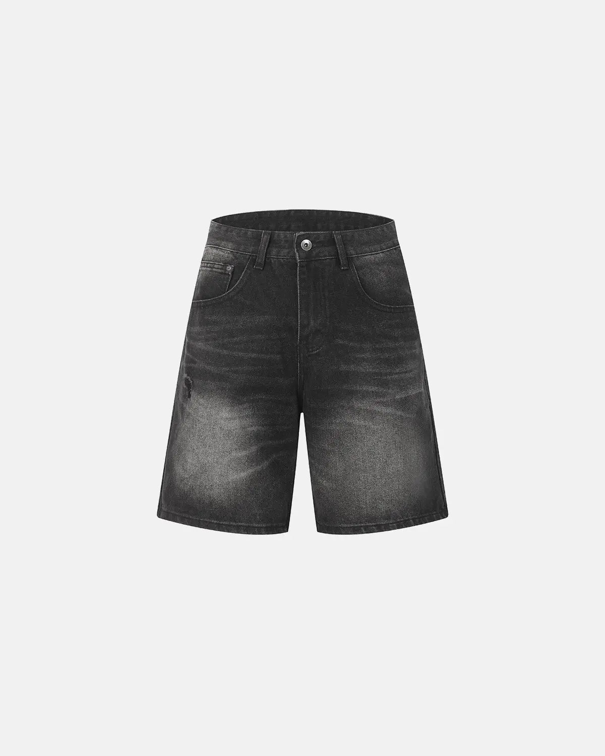 Ripped Mid-Length Washed Denim Shorts | Inflation Streetwear