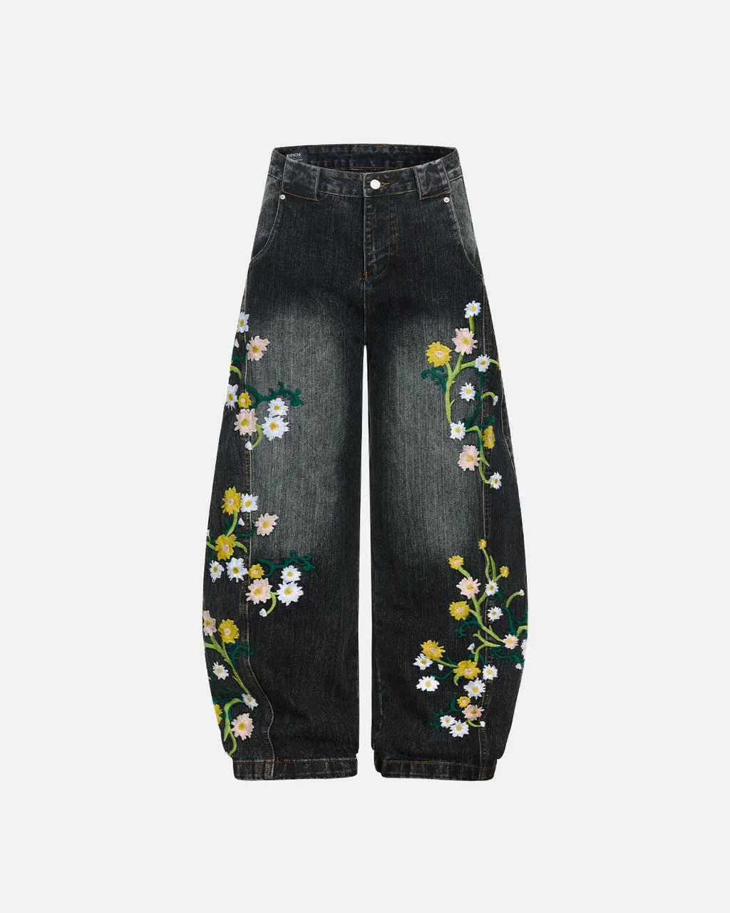 Embroidery Bamboo Weave Baggy Jeans | Inflation Streetwear