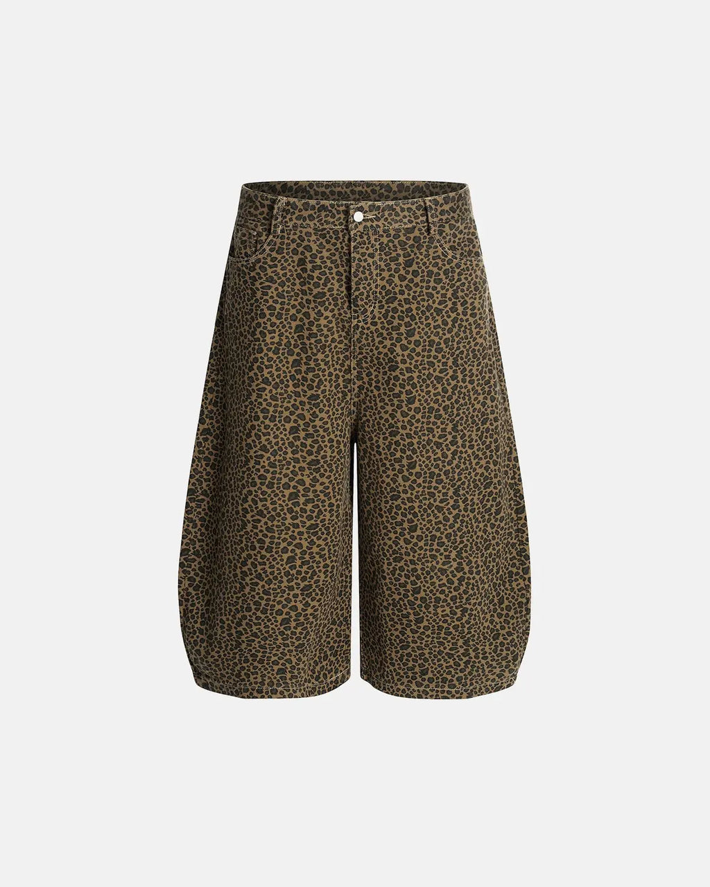 Leopard Print Barrel Longline Shorts | Inflation Streetwear