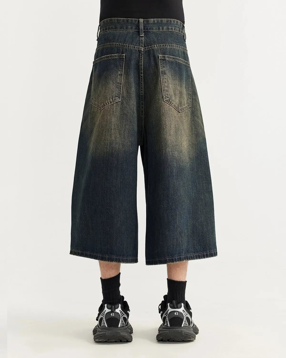 Acid Washed Longline Baggy Denim Jorts | Inflation Streetwear