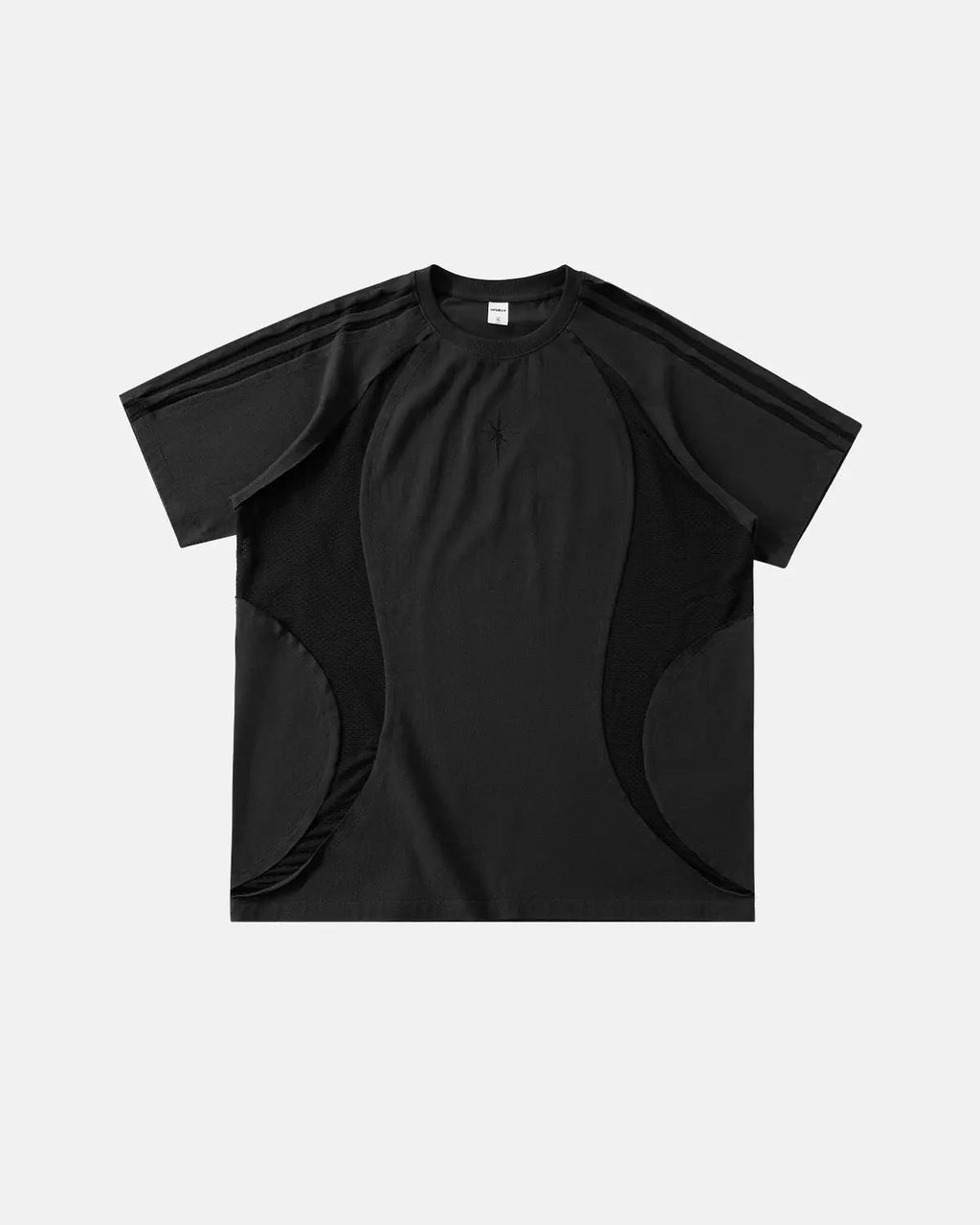 Mesh Patchwork Stitching Embroidered T-Shirt | Inflation Streetwear