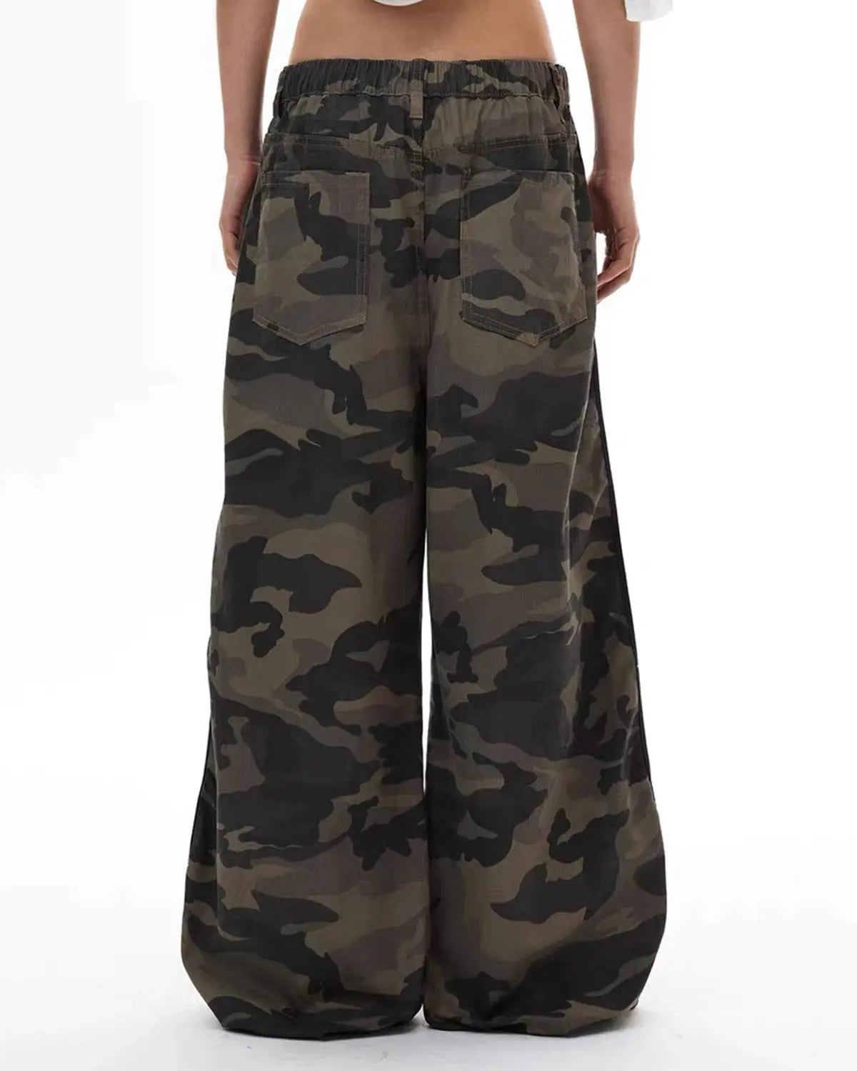 Camo Side Stripe Wide-Leg Pants | Inflation Streetwear