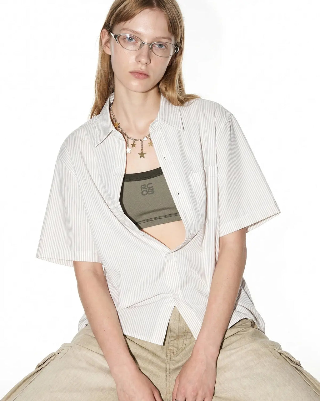 Boxy Striped Short-Sleeve Shirt | Inflation Streetwear