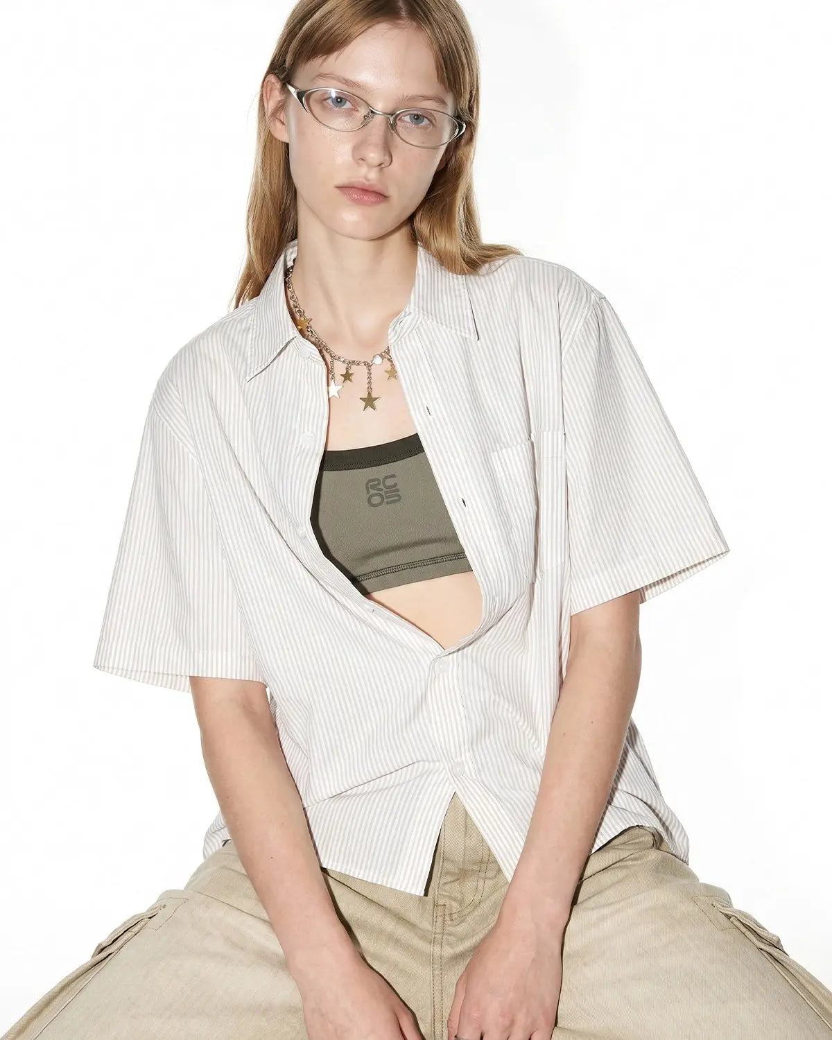 Boxy Striped Short-Sleeve Shirt | Inflation Streetwear