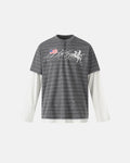 Layered Henley Stripe T-Shirt | Inflation Streetwear