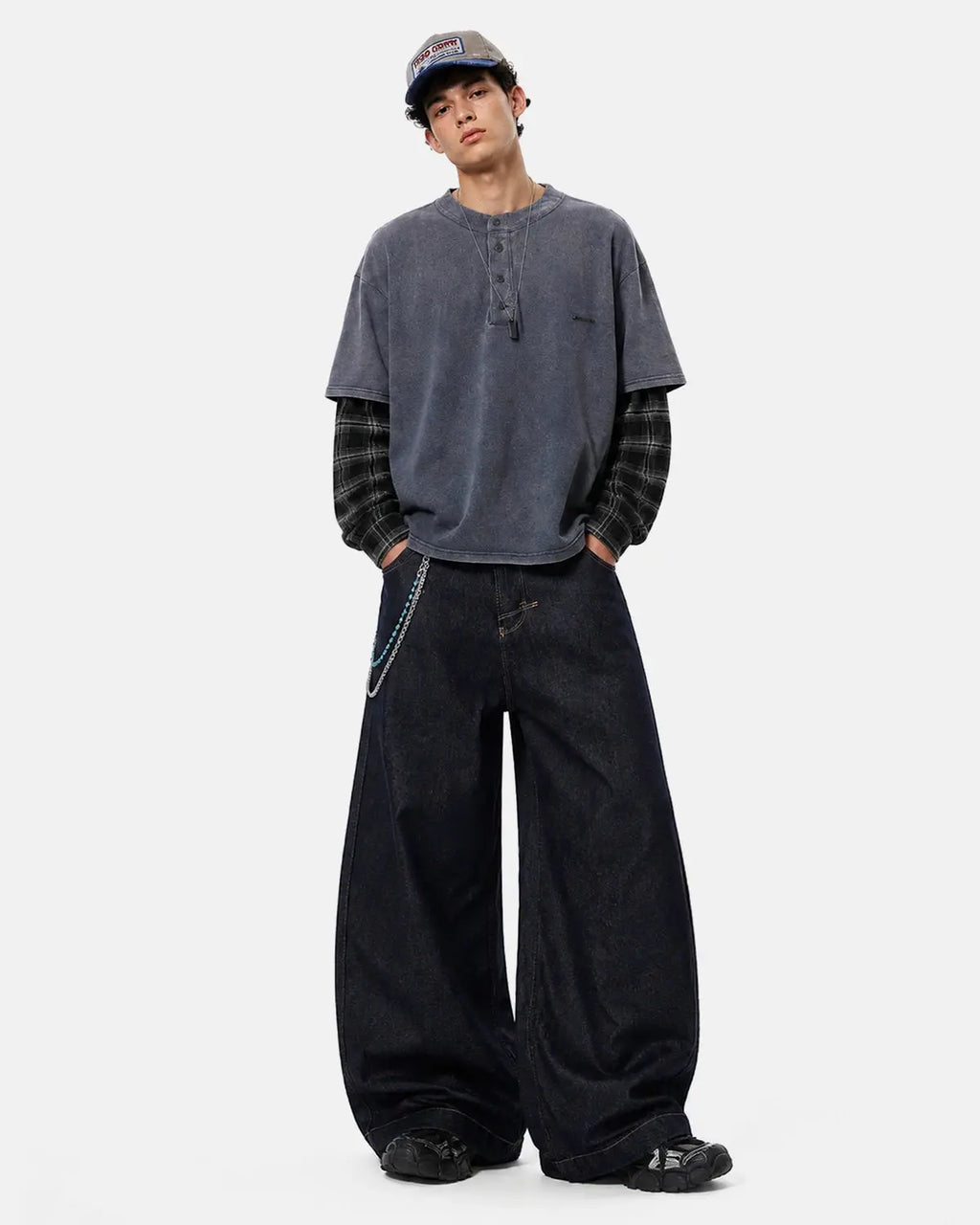 Raw Wash Barrel Jeans with Cinch Back | Inflation Streetwear