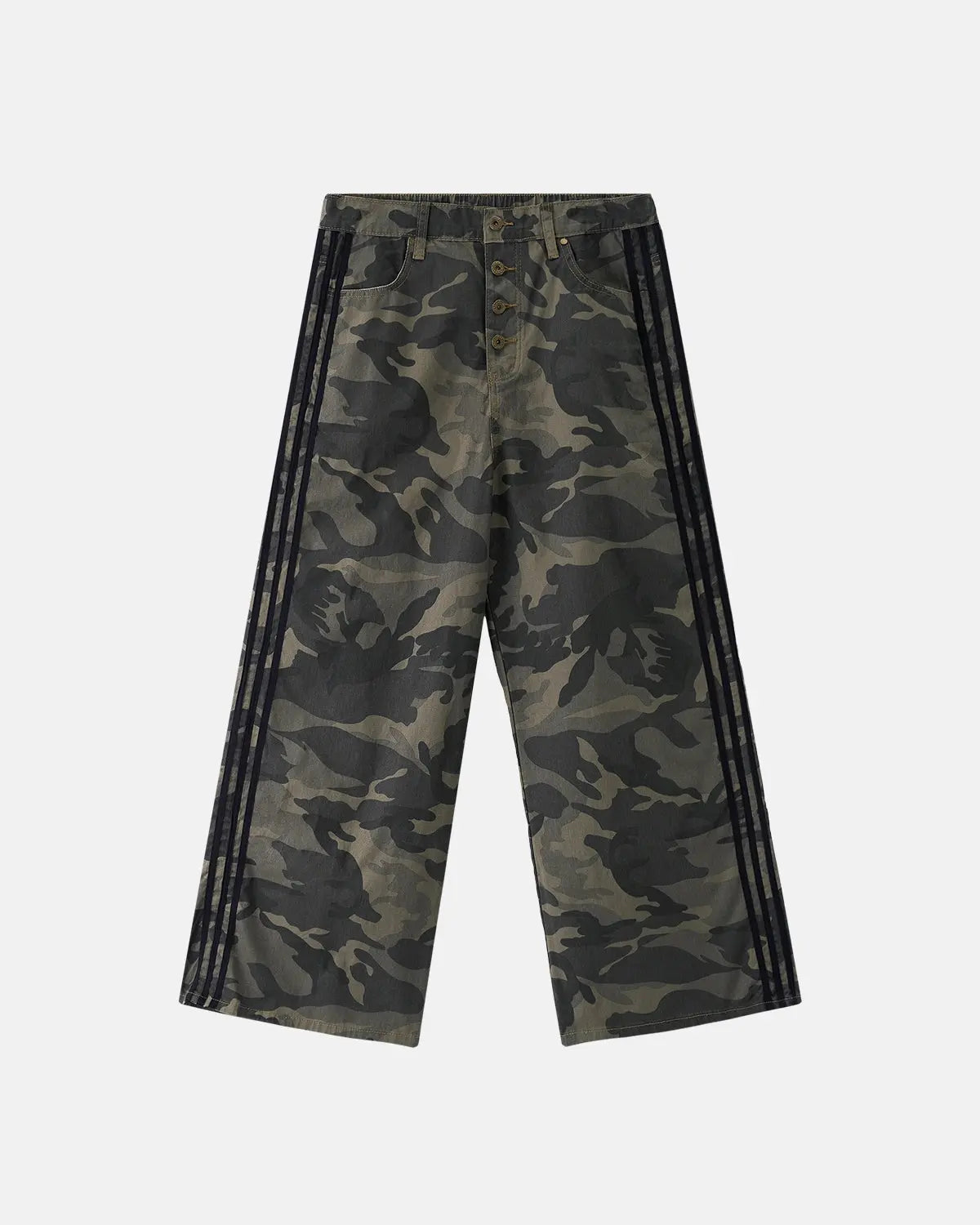 Camo Side Stripe Wide-Leg Pants | Inflation Streetwear