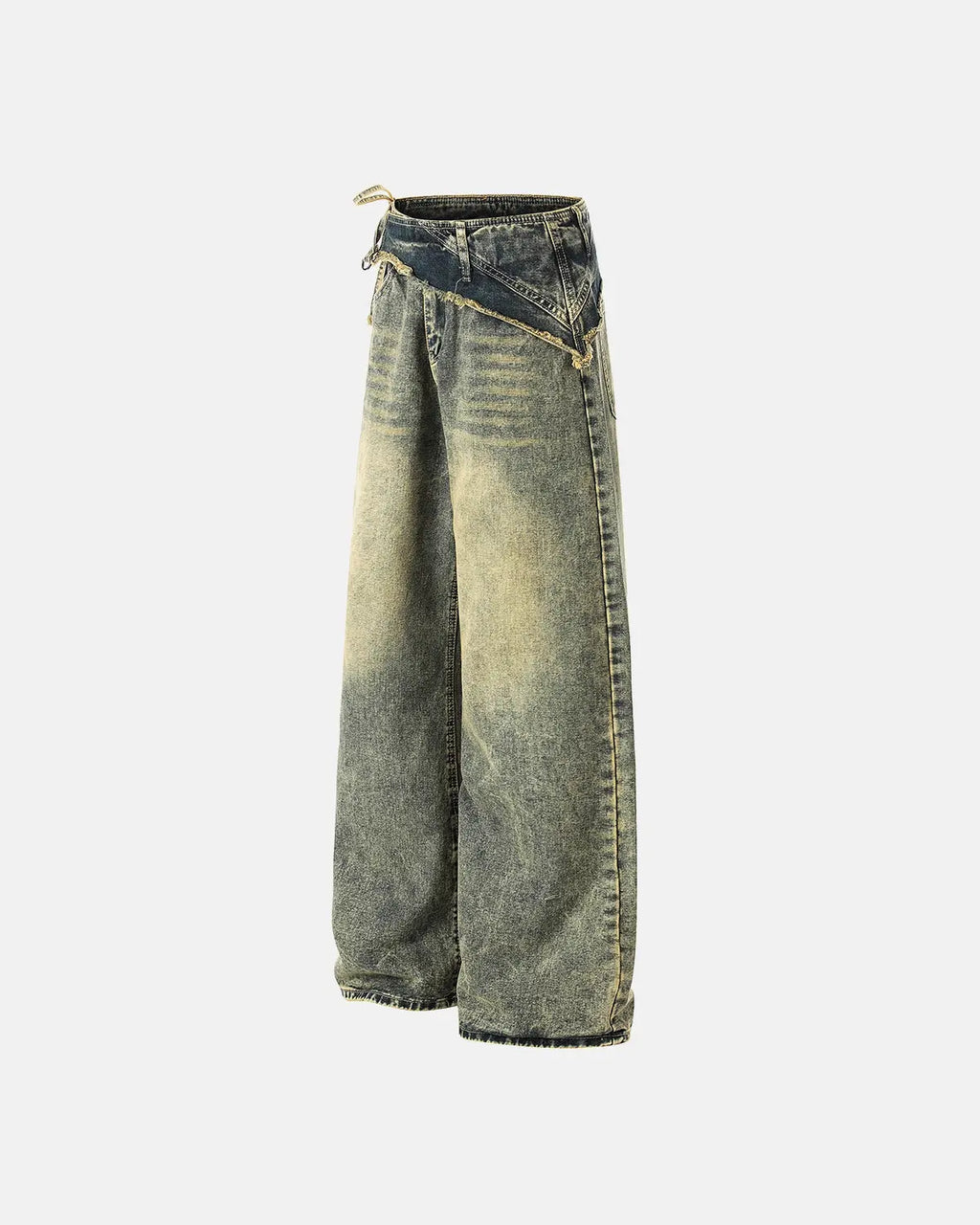Distressed Washed Wide Leg Denim Jeans | Inflation Streetwear