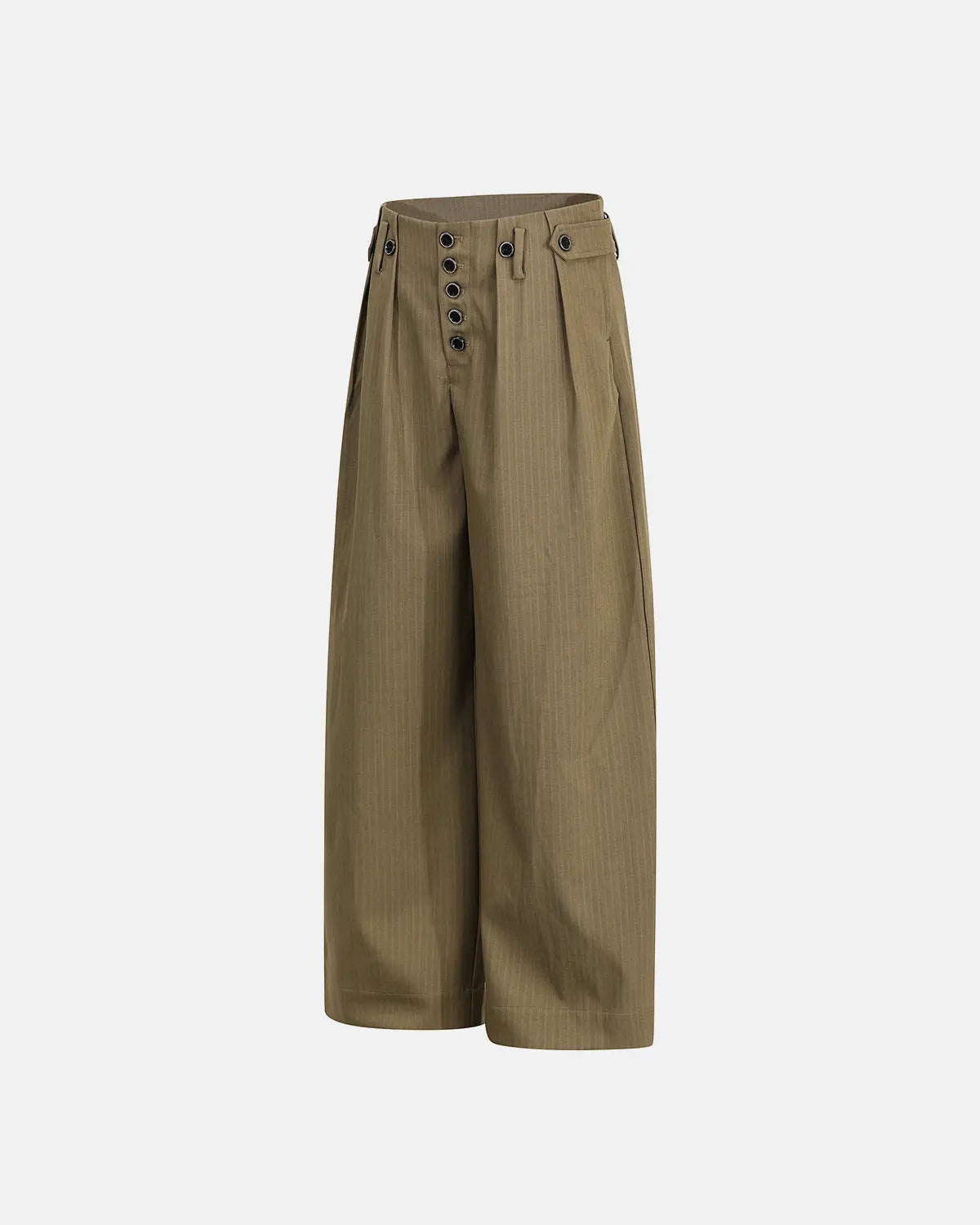 Pinstripe Buttons Barrel Suit Pants | Inflation Streetwear