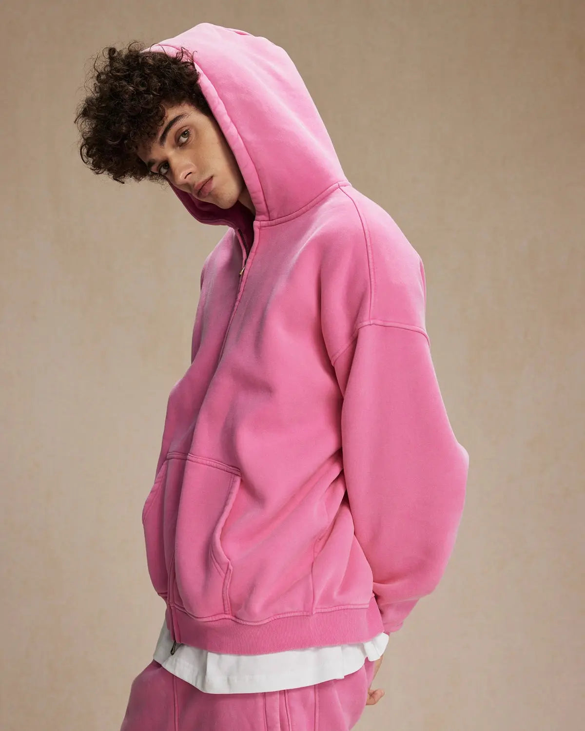 Acid Washed Distressed Fleece Zip Up Hoodies | Inflation Streetwear