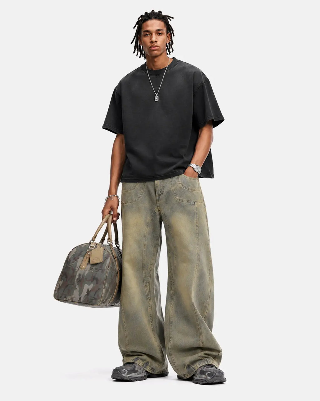 Curved Panel Straight-Leg Jeans | Inflation Streetwear