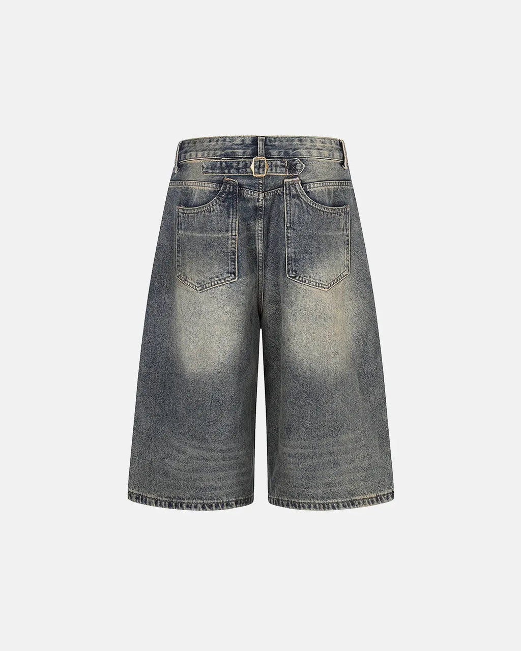 Cinch Back Buckle Acid Washed Jorts | Inflation Streetwear