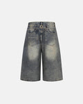 Cinch Back Buckle Acid Washed Jorts | Inflation Streetwear