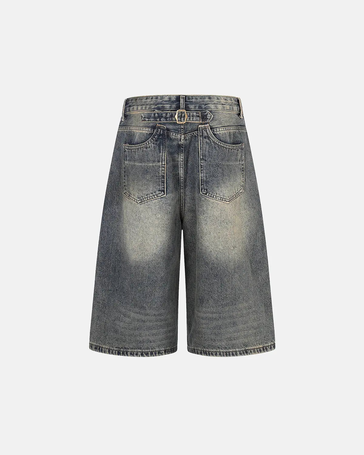 Cinch Back Buckle Acid Washed Jorts | Inflation Streetwear