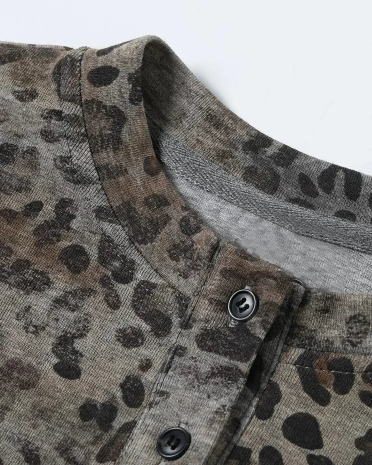 Leopard Script Henley Baby Tees | Inflation Streetwear