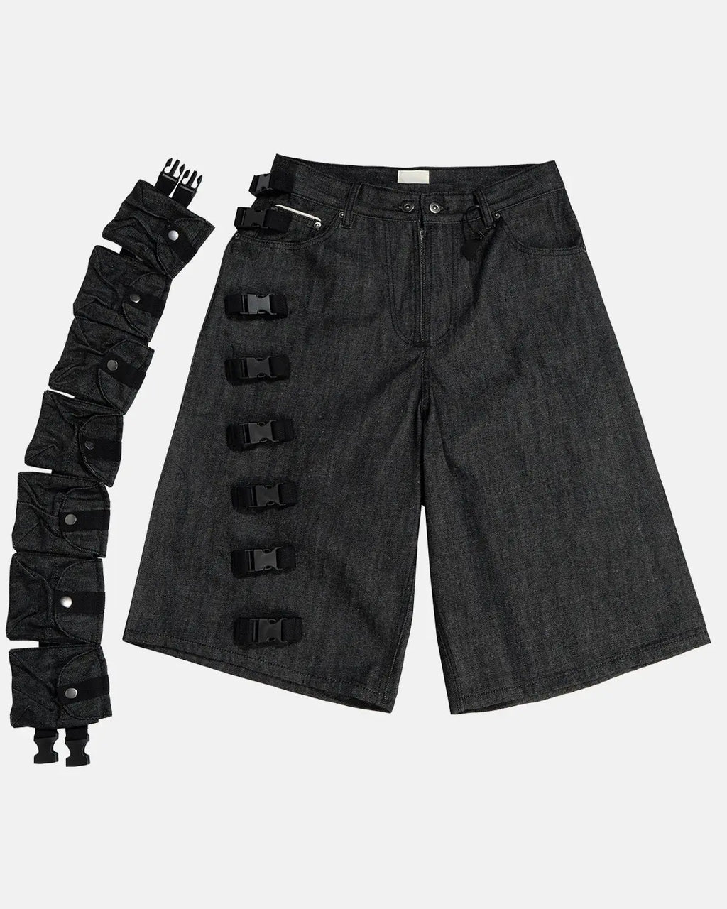Raw Denim Tactical Cargo Jorts | Inflation Streetwear