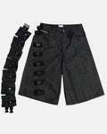 Raw Denim Tactical Cargo Jorts | Inflation Streetwear