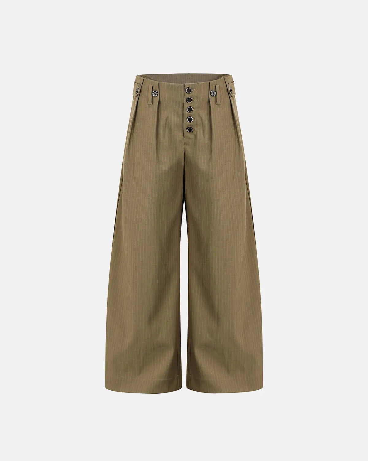 Pinstripe Buttons Barrel Suit Pants | Inflation Streetwear