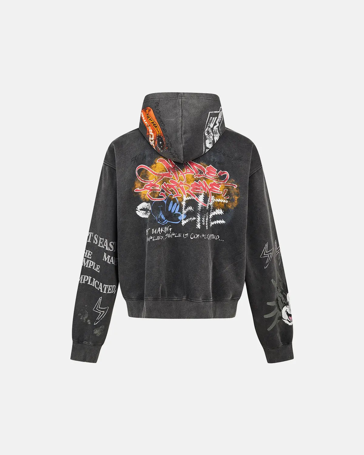 Boxy Graffiti Zip Up Hoodie | Inflation Streetwear
