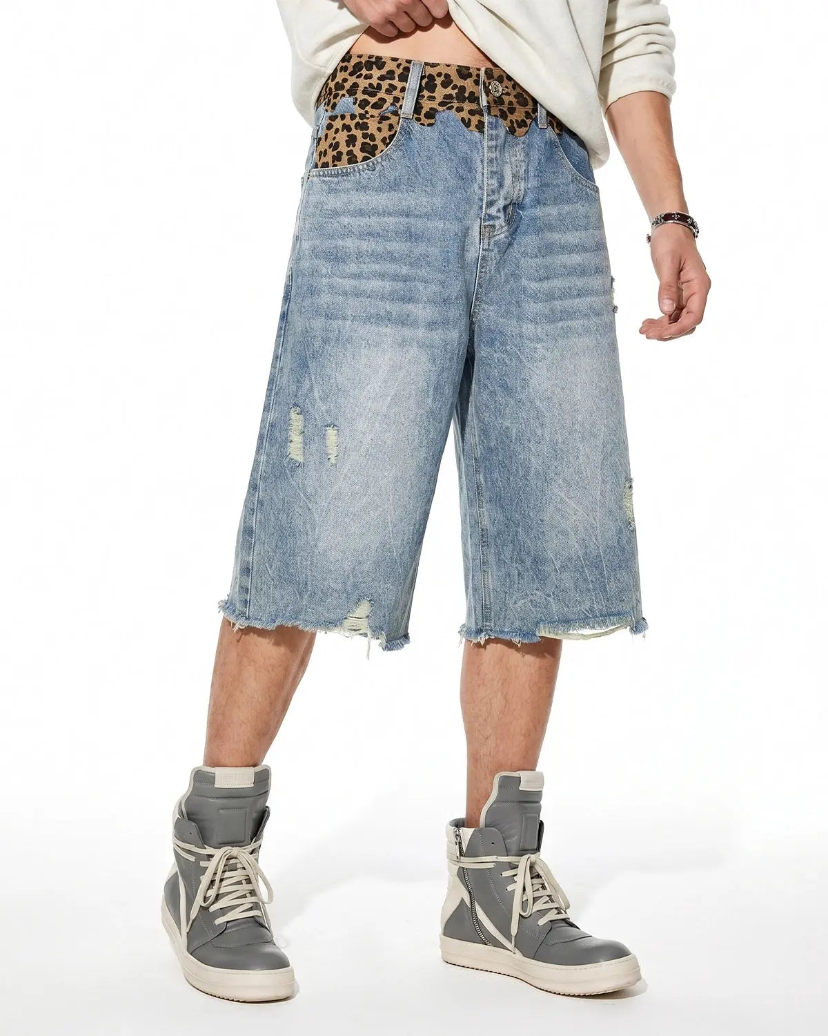 Leopard Patchwork Jorts | Inflation Streetwear