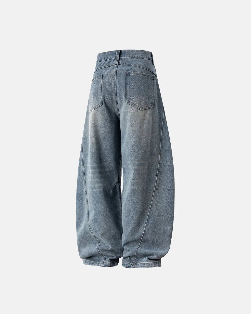 Curved Seam Deconstructed Barrel Jeans | Inflation Streetwear