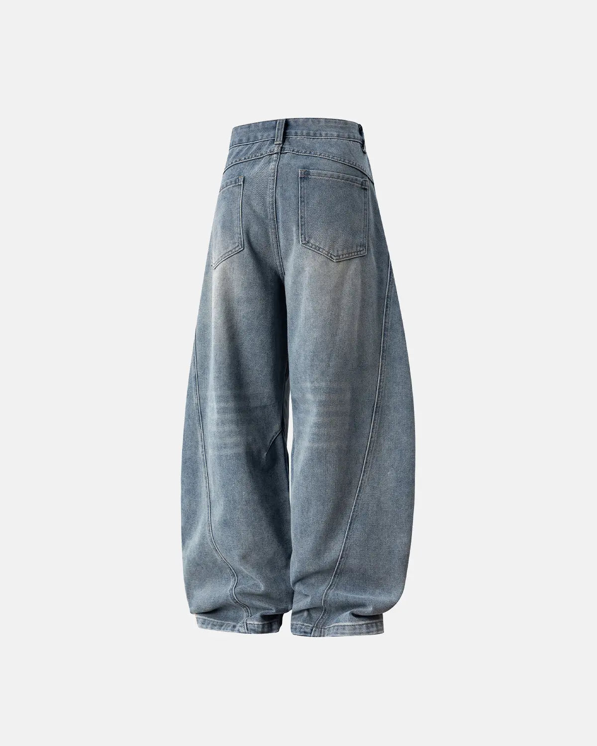 Curved Seam Deconstructed Barrel Jeans | Inflation Streetwear