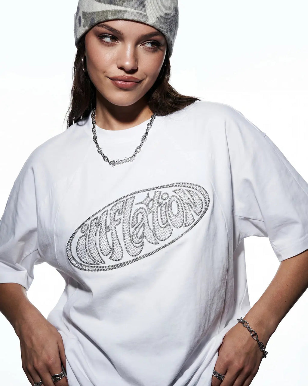 Hollow Embroidered Graphic T-Shirt | Inflation Streetwear